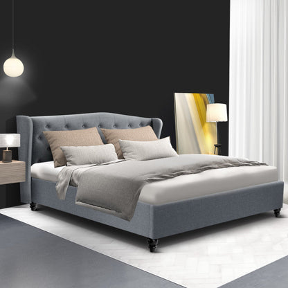 Artiss Bed Frame Queen Size Grey PIER.