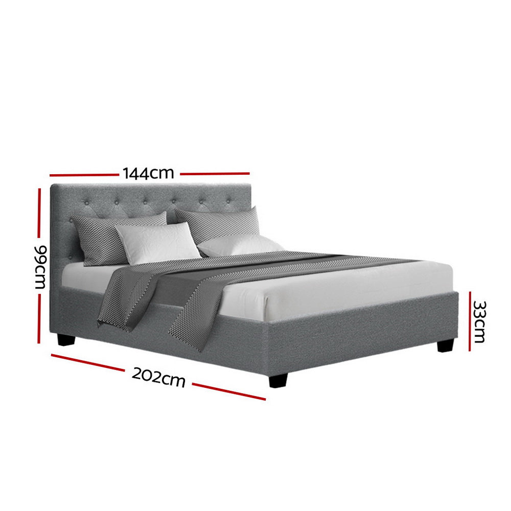 Artiss Bed Frame Double Size Gas Lift Grey VILA.