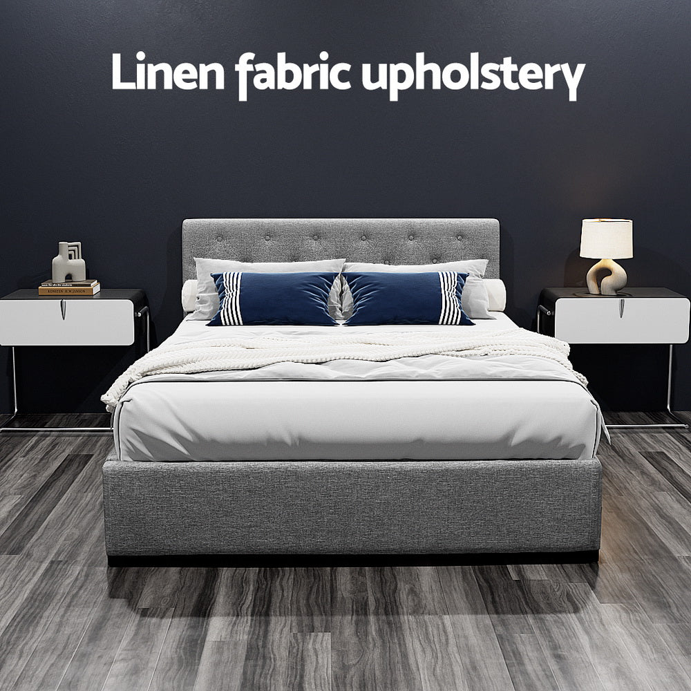 Artiss Bed Frame Double Size Gas Lift Grey VILA.