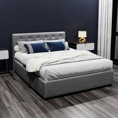 Artiss Bed Frame Double Size Gas Lift Grey VILA.