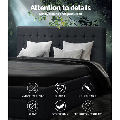 Artiss Bed Frame Queen Size with 4 Drawers Charcoal AVIO.