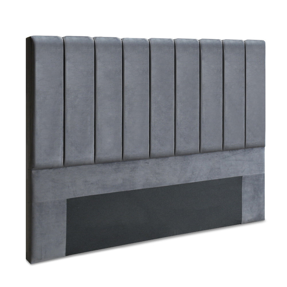 Artiss Bed Head Headboard King Velvet - VELA Grey.