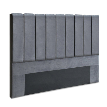 Artiss Bed Head Headboard King Velvet - VELA Grey.