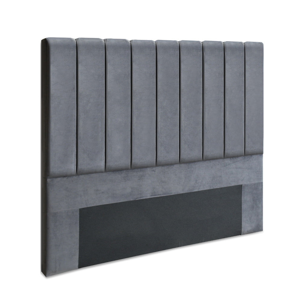 Artiss Bed Head Headboard Queen Velvet - VELA Grey.
