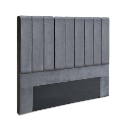 Artiss Bed Head Headboard Queen Velvet - VELA Grey.