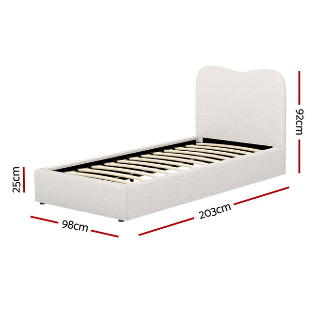 Artiss Bed Frame Single Size Boucle DARA Main Image