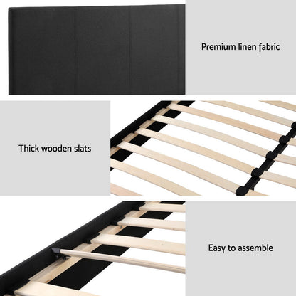 Artiss BedStory Queen Bed Frame Mattress Set Platform Upholstered Hybrid Pocket Coil