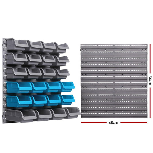 Giantz 88 Storage Bin Rack Wall Mounted.