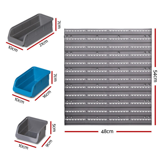 Giantz 96 Storage Bin Rack Wall Mounted.