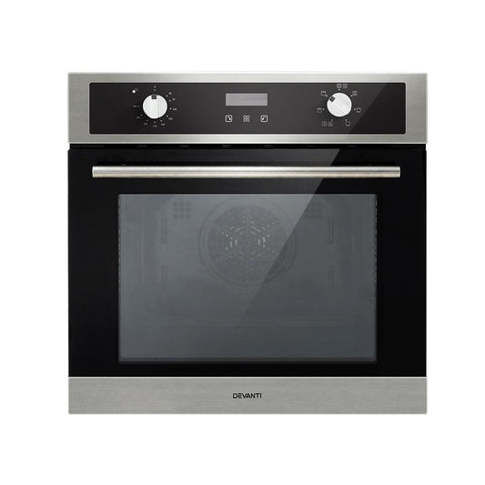 Devanti Electric Built In Wall Oven 80L Convection Grill Ovens Stainless Steel.