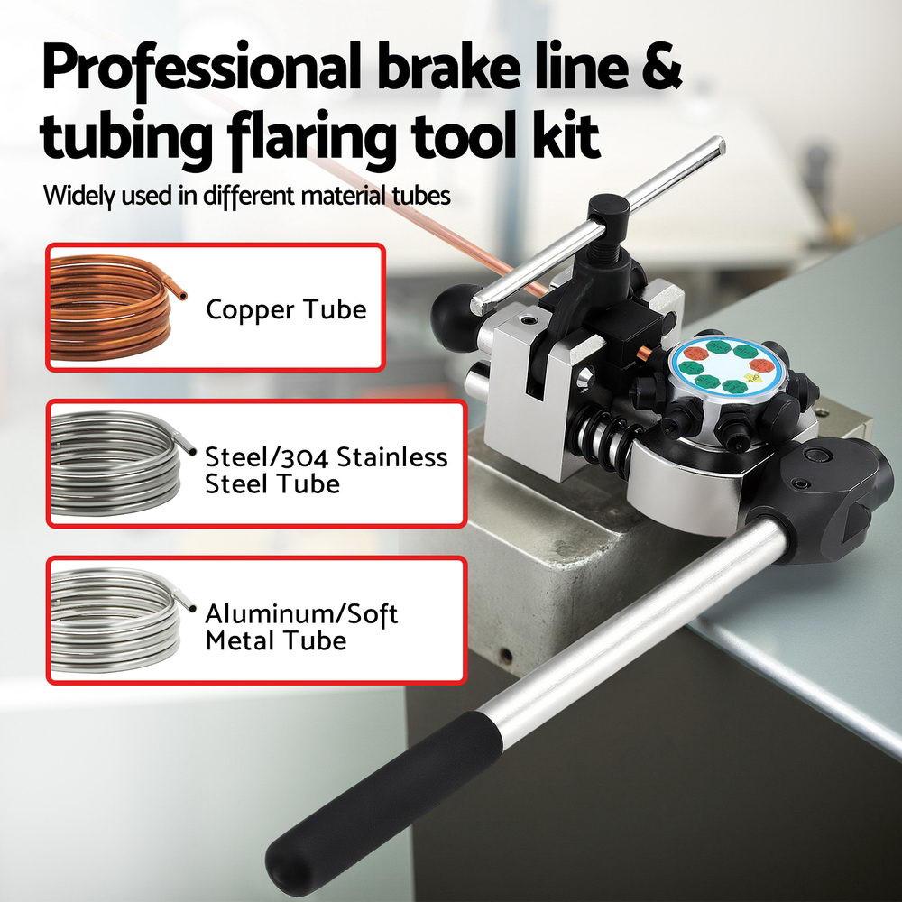 Giantz 45Â° Brake Line Flaring Tool Kit for 3/16"-3/8" Tubing with Cutter.