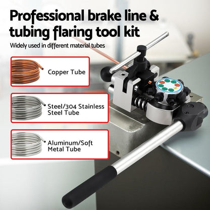 Giantz 45Â° Brake Line Flaring Tool Kit for 3/16"-3/8" Tubing with Cutter.