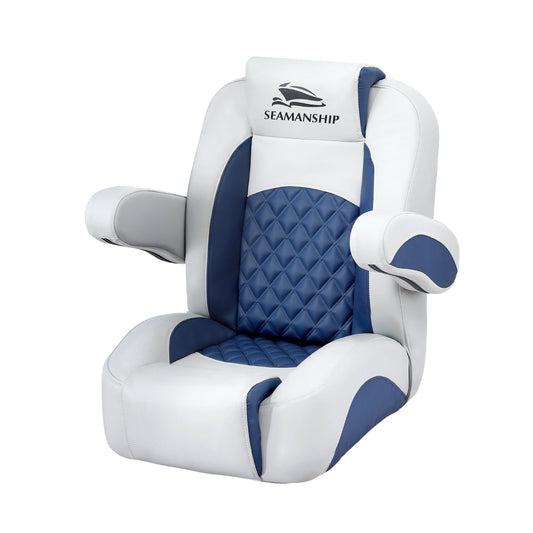 Seamanship Reclining Captain Boat Seat 90Â°-155Â° Recline, 19cm Thick Cushion.