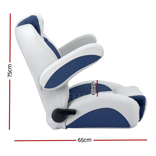 Seamanship Reclining Captain Boat Seat 90Â°-155Â° Recline, 19cm Thick Cushion.