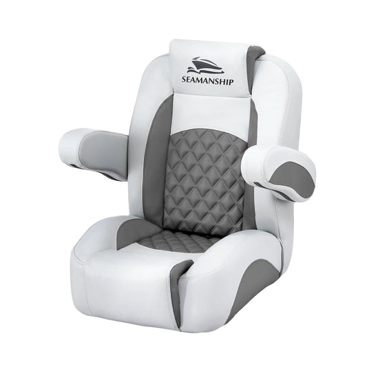 Seamanship Reclining Captain Boat Seat 90Â°-155Â° Recline, 19cm Thick Cushion.