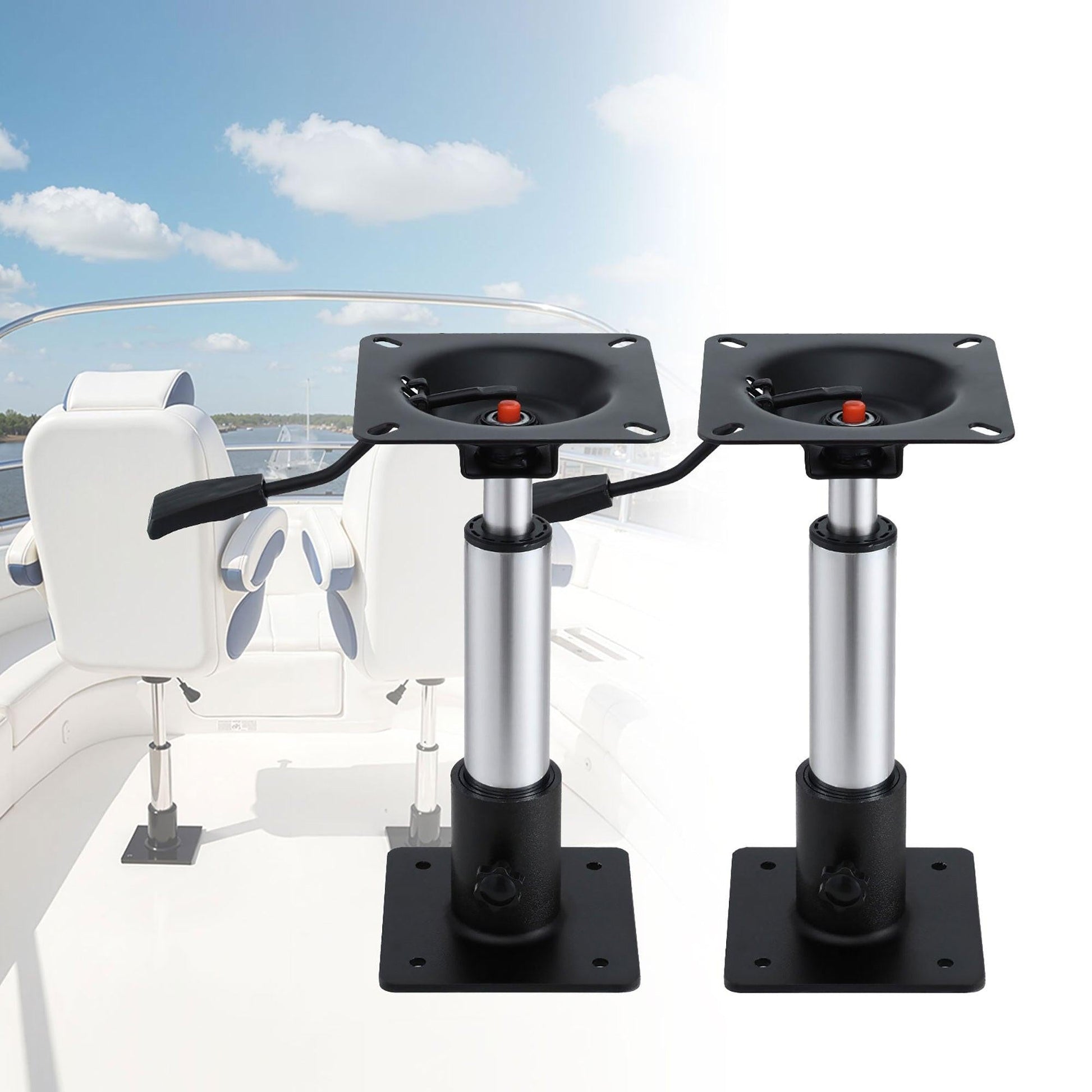 Seamanship Boat Seat Pedestal 34â46cm Adjustable Gas Lift 360 Degrees Swivel 2 Pack.