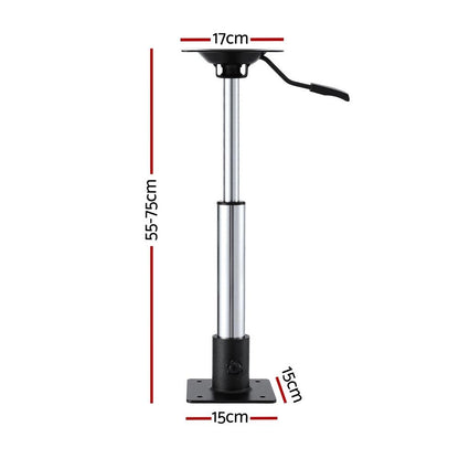 Seamanship Boat Seat Pedestal 55 - 75cm Adjustable Gas Lift 360 Degrees Swivel.