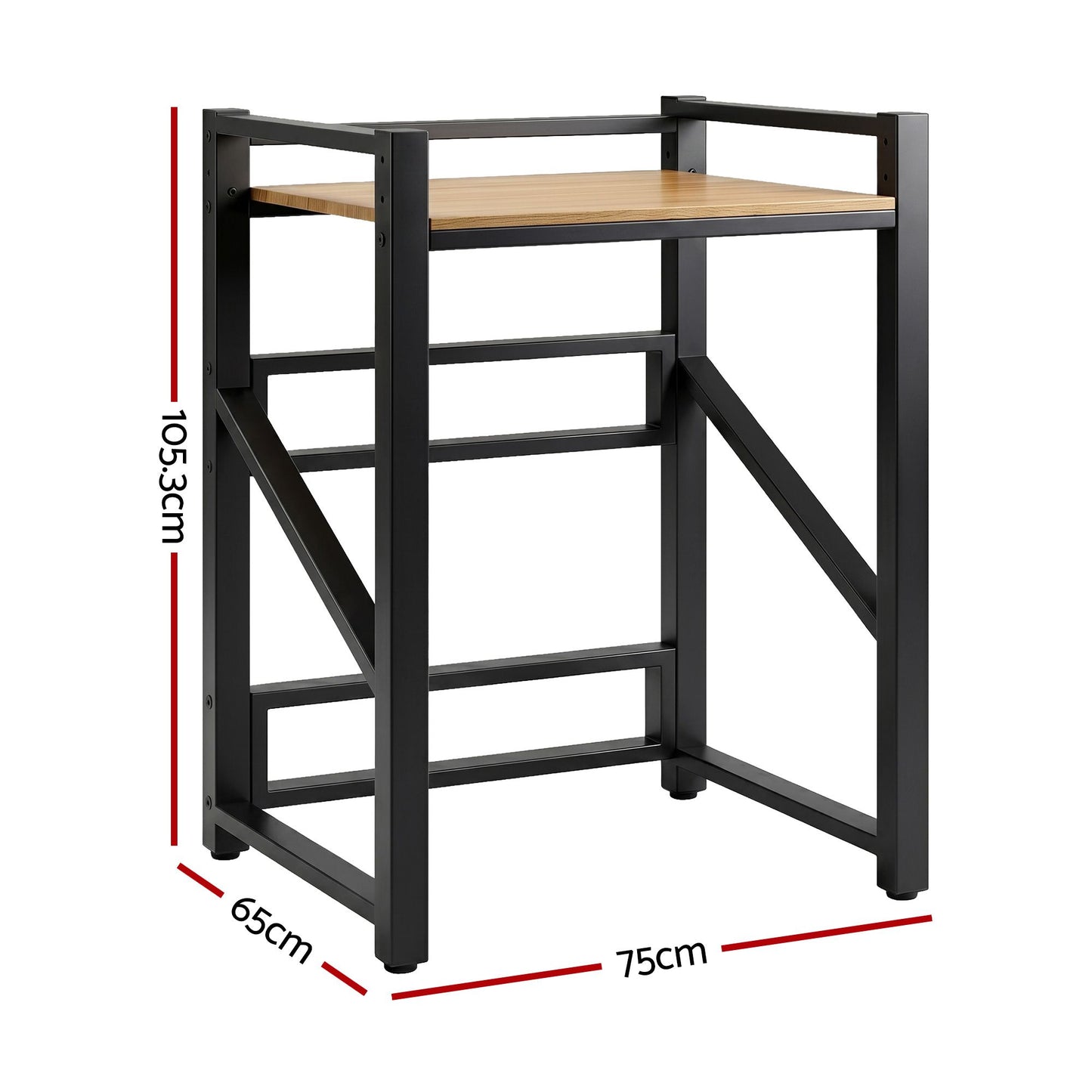 Artiss Over Washing Machine Rack Laundry Shelf Space Saver 75cm Black