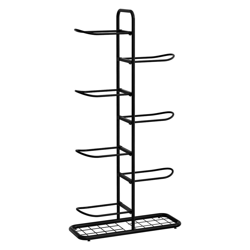 Everfit Ball Storage Rack Sports Equipment Organizer 7-Tier Holder for Garage Gym Black.