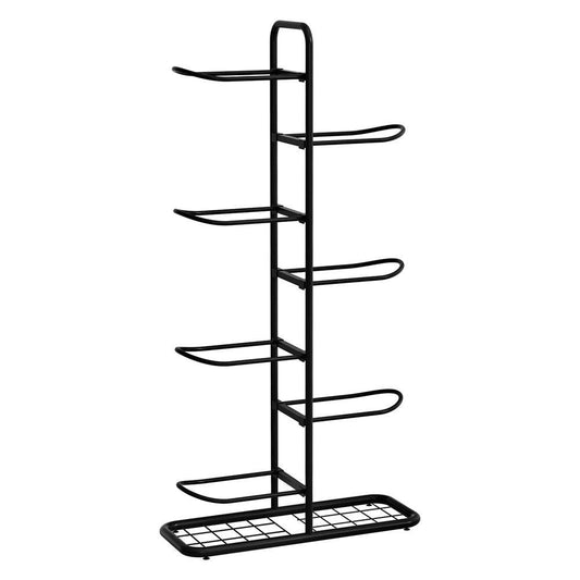 Everfit Ball Storage Rack Sports Equipment Organizer 7-Tier Holder for Garage Gym Black.