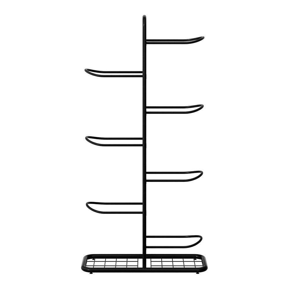 Everfit Ball Storage Rack Sports Equipment Organizer 7-Tier Holder for Garage Gym Black.