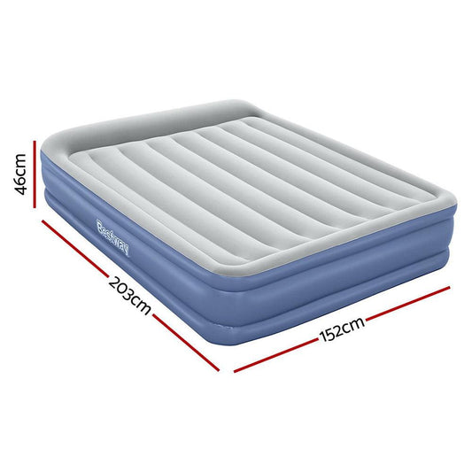 Bestway Air Mattress Queen Inflatable Bed 46cm Airbed Blue.