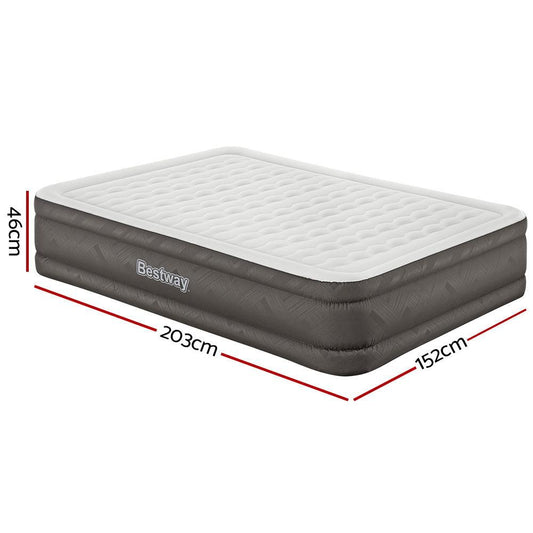 Bestway Air Mattress Queen Inflatable Bed 46cm Airbed Grey.