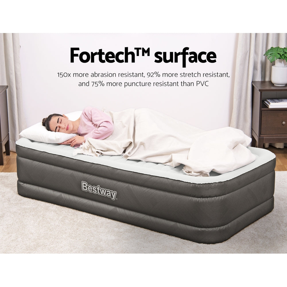 Bestway Air Mattress Single Inflatable Bed 46cm Airbed Grey.