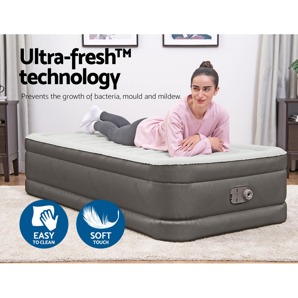 Bestway Air Mattress Single Inflatable Bed 46cm Airbed Grey.