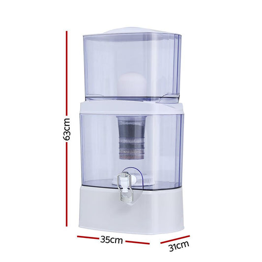 Devanti Benchtop Water Filter 24L Gravity Multi-Stage BPA-Free Home Camping.