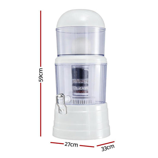 Devanti Benchtop Water Filter 14L Gravity Multi-Stage BPA-Free Home Camping.
