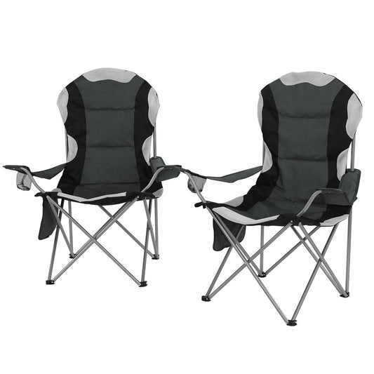Weisshorn Camping Folding Chair Portable Outdoor Hiking Fishing Picnic Grey 2pcs.