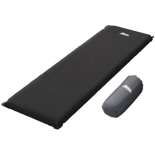 Weisshorn Self Inflating Mattress Camping Sleeping Mat Air Bed Pad Single Black.