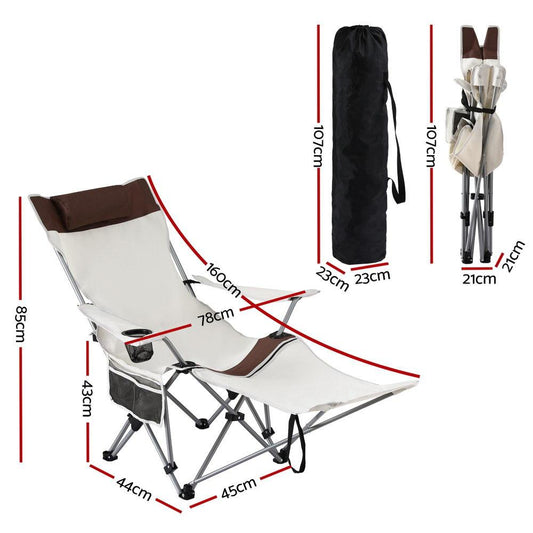 Weisshorn Camping Chair Reclining Adjustable Portable Outdoor Folding Lightweight.