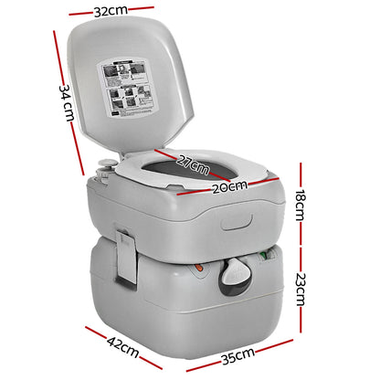 Weisshorn 22L Portable Camping Toilet Outdoor Flush Potty Boating.