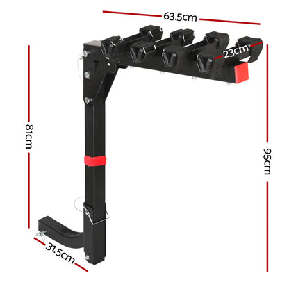 Giantz 4 Bicycle Bike Carrier Rack Car 2" Hitch Mount Foldable Black,Giantz 4 Bicycle Bike Carrier Rack Car 2" Hitch Mount Foldable Black.