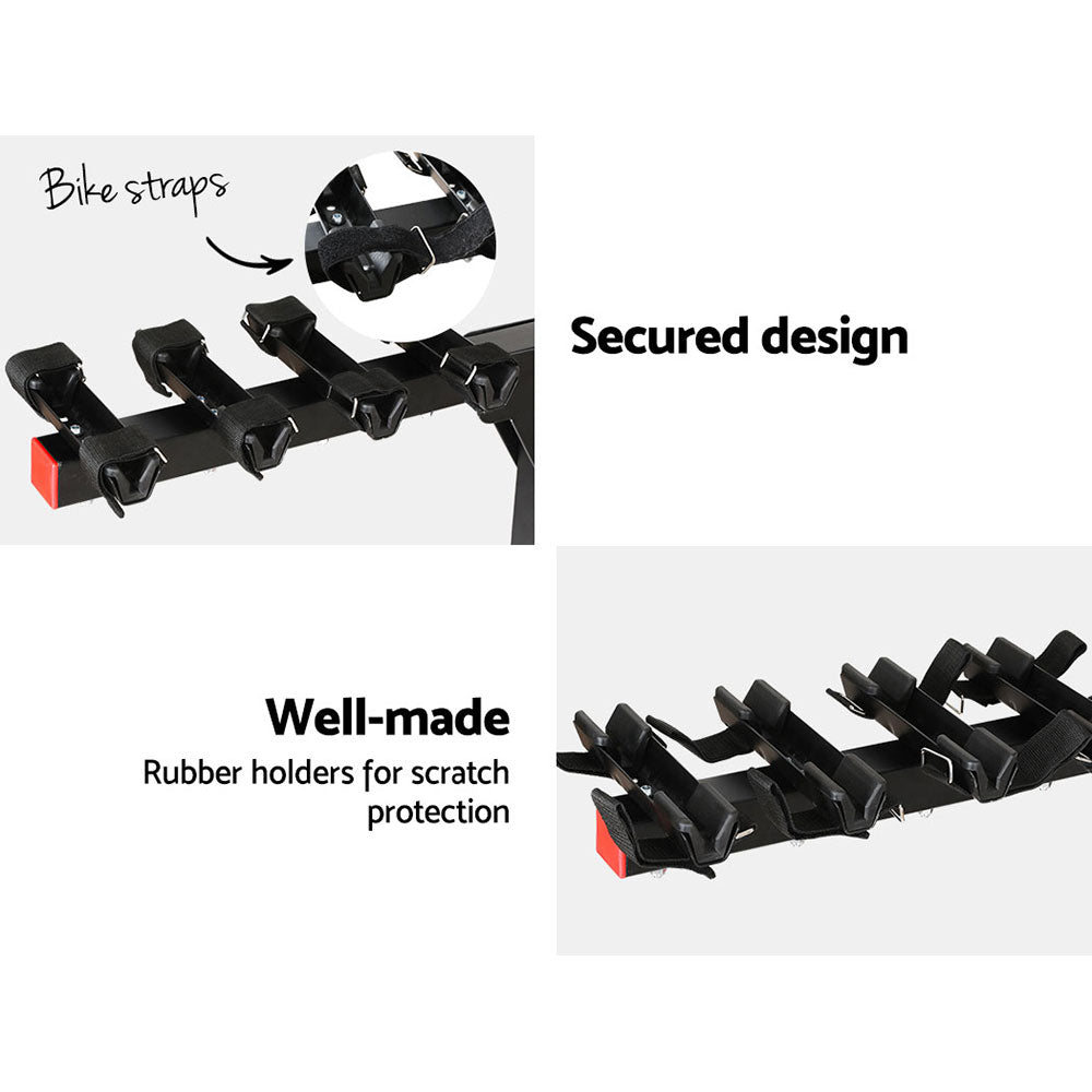 Giantz 4 Bicycle Bike Carrier Rack Car 2" Hitch Mount Foldable Black,Giantz 4 Bicycle Bike Carrier Rack Car 2" Hitch Mount Foldable Black.