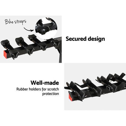 Giantz 4 Bicycle Bike Carrier Rack Car 2" Hitch Mount Foldable Black,Giantz 4 Bicycle Bike Carrier Rack Car 2" Hitch Mount Foldable Black.