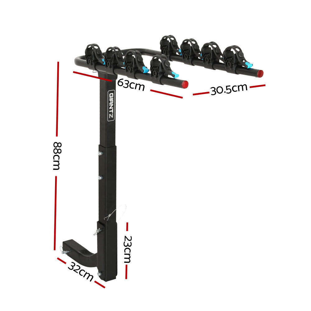 Giantz 4 Bicycle Carrier Bike Rack Car Rear Hitch Mount 2" Towbar Foldable,Giantz 4 Bicycle Carrier Bike Rack Car Rear Hitch Mount 2" Towbar Foldable.