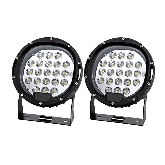 Giantz Pair LED Driving Lights 7 Inch Flood Spot Lights Car Truck SUV 12V 24V Hover Image