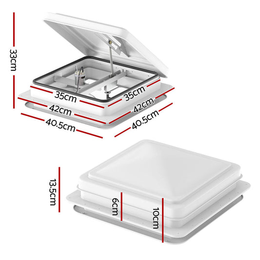 Weisshorn Caravan Roof Vent Fan Air Exhaust Hatch 12V RV Motorhome Camper White.
