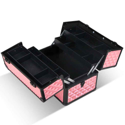 Embellir Portable Cosmetic Beauty Makeup Case - Diamond Pink.