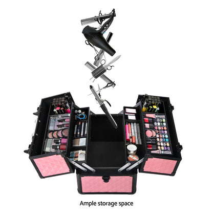 Embellir Portable Cosmetic Beauty Makeup Case - Diamond Pink.