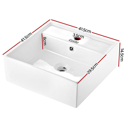 Cefito Bathroom Basin Ceramic Vanity Sink Hand Wash Bowl 41x41cm.