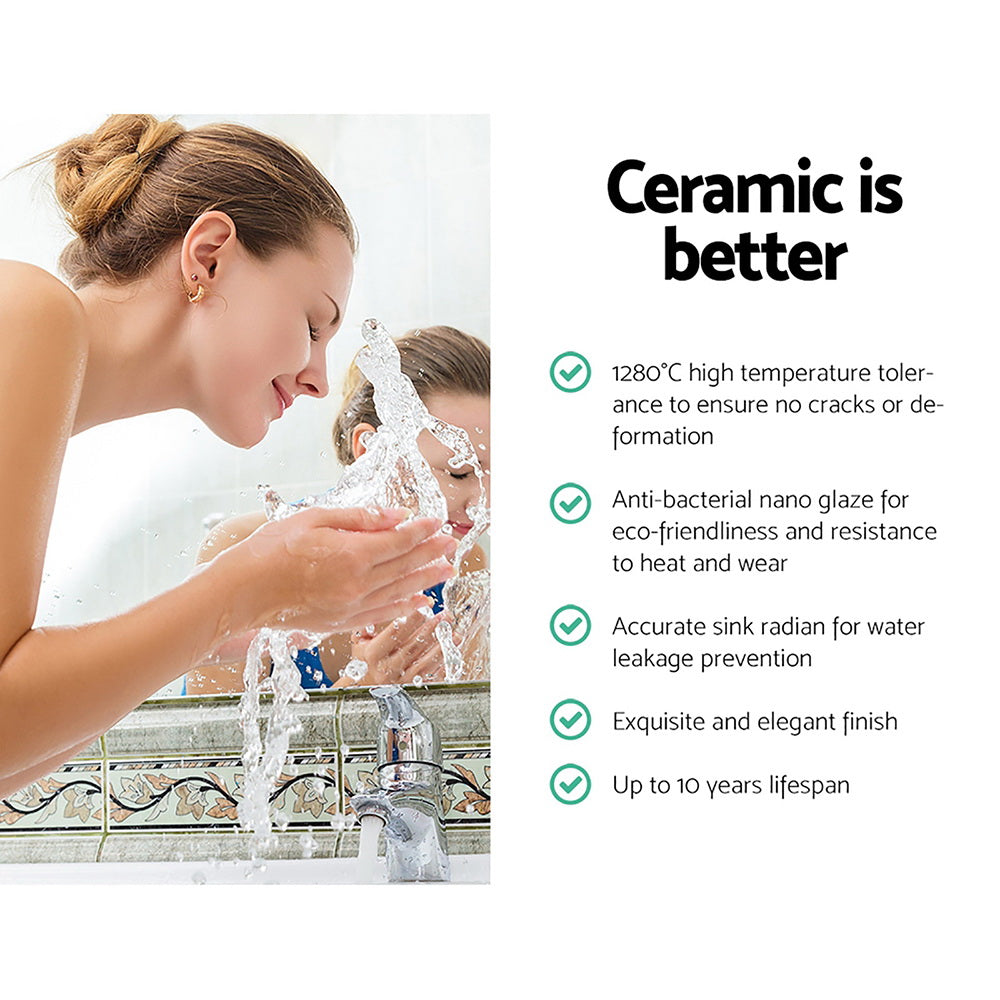 Cefito Bathroom Basin Ceramic Vanity Sink Hand Wash Bowl 41x41cm.