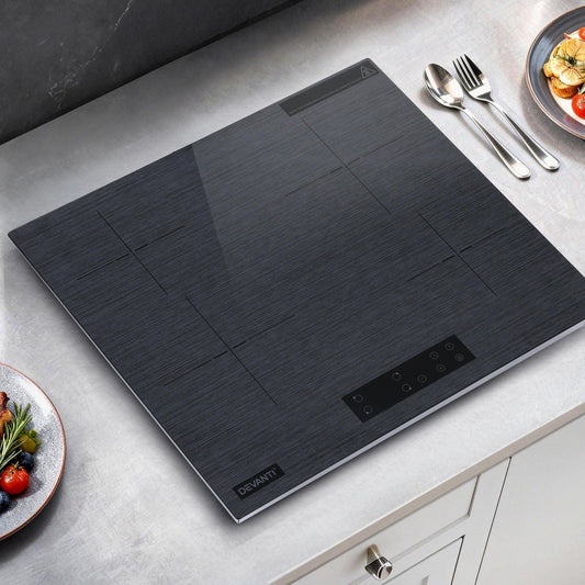 Devanti Electric Ceramic Cooktop 60cm Touch Control Grey.