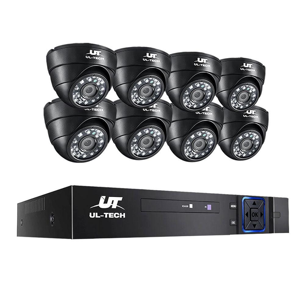 UL-TECH 1080P Security Camera System 8CH DVR with 8 CCTV Dome Cameras.