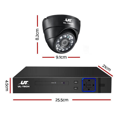 UL-TECH 1080P Security Camera System 8CH DVR with 8 CCTV Dome Cameras.