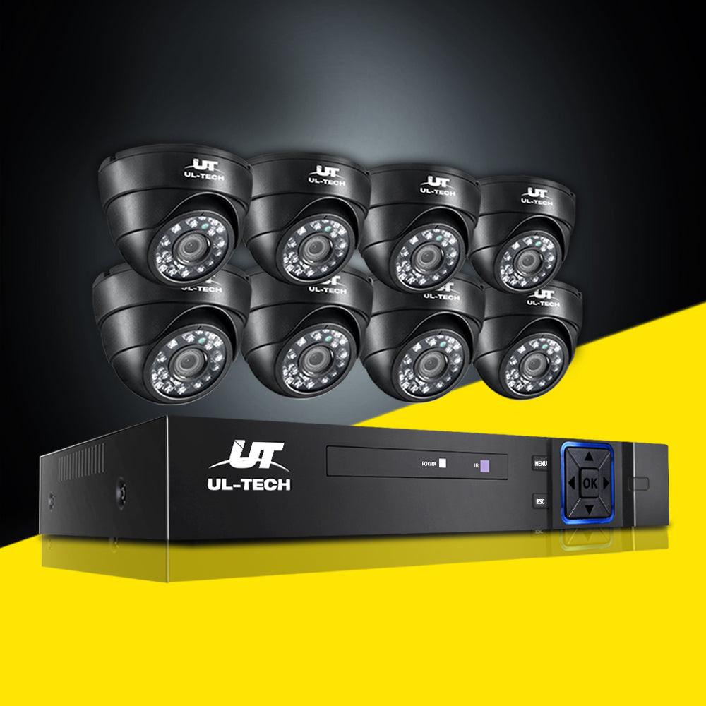UL-TECH 1080P Security Camera System 8CH DVR with 8 CCTV Dome Cameras.