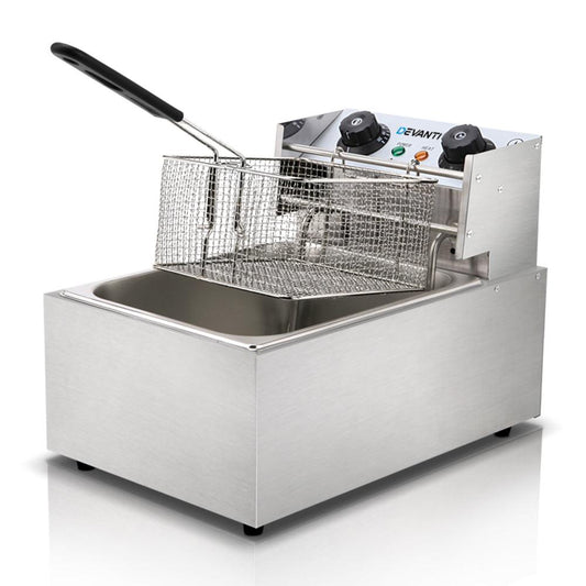 Devanti 10L Electric Commercial Deep Fryer Single Basket 2200W.